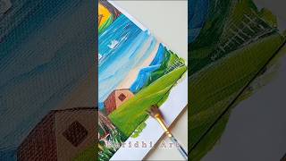 Green Nature Aesthetic Mood board Acrylic Painting tutorial art viralart youtubeshorts shorts [upl. by Millburn]