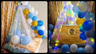 Easy canopy decoration ideas at home DIY Canopybirthday decoration at home anniversary decoration [upl. by Haronid]