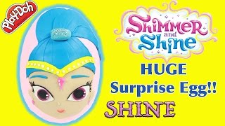 Shine from Shimmer and Shine Surprise Egg  Huge PlayDoh Egg of Shine and Surprise Toys [upl. by Ysirhc]