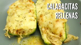 Calabacitas Rellenas de Pollo Fácil Saludable y Delicioso [upl. by Ecire]