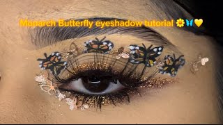 Monarch Butterfly eyeshadow tutorial 🌼🦋💛 [upl. by Hussey]