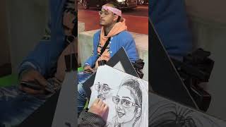 caricature drawing in newyorkcity 42ndstreet [upl. by Aerdma353]