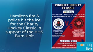 Hamilton fire amp police hit the ice for the Charity Hockey Classic in support of the HHS Burn Unit [upl. by Yazbak]