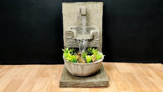 Amazing table top waterfall fountain with pot making at home [upl. by Anatnom786]