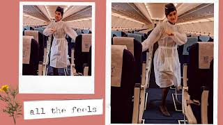 IndiGo air hostess Aayat Afreen dancing to Manike Mage Hithe on an empty flight Joining the trend [upl. by Hsiri19]