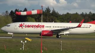 Corendon Airlines Europe B737800 Landing Groningen Airport Eelde [upl. by Gaby]