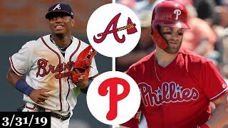 Atlanta Braves vs Philadelphia Phillies Highlights  March 31 2019 [upl. by Elnukeda]