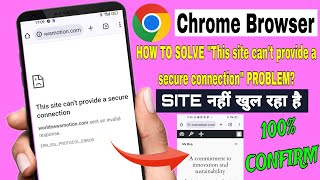 This site cant provide a secure connection problem fix  How to fix site not opening problem [upl. by Eilyw]