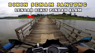 NGERI‼️BLUSUKAN LEWAT JEMBATAN APUNG BIKIN SENAM JANTUNG [upl. by Negris]