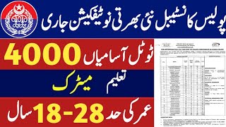 Police Constable Jobs 2024  Police Jobs 2024 in Pakistan Today  Latest Jobs In Pakistan 2024 [upl. by Aicirtac]