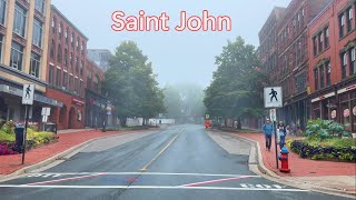 Driving in SAINT JOHN New Brunswick CANADA 🇨🇦 4K drive [upl. by Aerdnna]