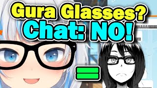 😞 People Dont Like Gura With Glasses 【Hololive EN】 [upl. by Jaqitsch44]