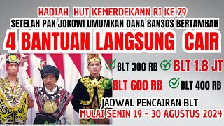 SETELAH DIUMUMKAN ANGGARAN BANSOS BERTAMBAH 4 BANTUAN LANGSUNG CAIR MULAI 19 SAMPAI 30 AGUSTUS 2024 [upl. by Alanson]