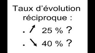 Calculer un taux dévolution réciproque  2nde [upl. by Pelligrini249]