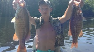 SMALLMOUTH BASS FISHING peshtigo river [upl. by Lytsirk]