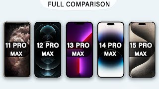 iPhone 11 Pro Max Vs 12 Pro Max Vs 13 Pro Max Vs 14 Pro Max Vs 15 Pro Max Specs Review in 2023 [upl. by Palecek11]