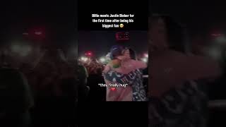 Billie Eilish meeting Justin Bieber for the first time shorts celebrities [upl. by Jat]