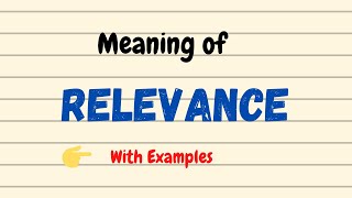 Daily vocabulary  Relevance Meaning  Vocabgram [upl. by Mcmath]