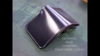 Smart wallet  Horween shell cordovan Black × Dark cognac [upl. by Aimahc]