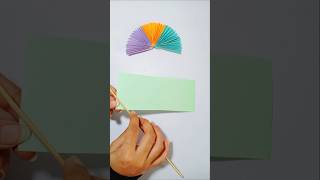 Paper Fan Flower  Paper Fan Craft diy artandcraft papercraft art shorts youtubeshorts studio [upl. by Halla377]