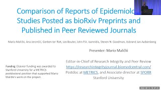 Reports of Epidemiology Studies Posted as bioRxiv Preprints and Published in Peer Reviewed Journals [upl. by Levin]