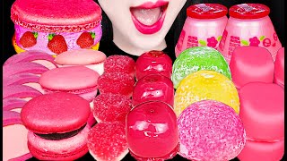 ASMR Pink Dessert Jelly Cake Ice Cream 룩춥 젤리 케이크 아이스크림 먹방 Mukbang Eating [upl. by Cece34]