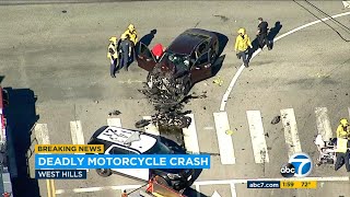 Motorcyclist killed in violent highspeed crash in SoCal l ABC7 [upl. by Alexa]