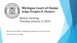 23000116MB Motion Hearing on January 2 2024  1PM [upl. by Jammie]