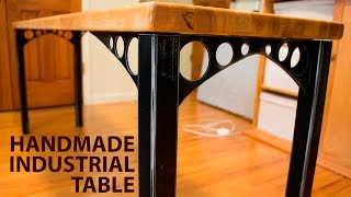 Industrial Wood amp Steel Side Table [upl. by Nyraf]