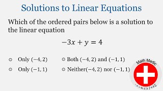 Solutions to Linear Equations Intro Algebra Unit 6 3 [upl. by Butterfield]