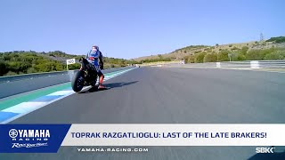 Yamahas Toprak Razgatlıoğlu Last of the WorldSBK late brakers [upl. by Neehahs]