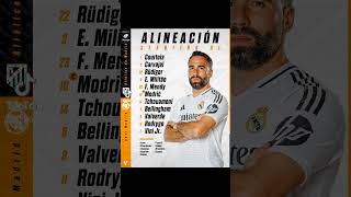 11 alineacion del Real Madrid frente al Atlético en el Wanda realmadrid vinicius bellingham [upl. by Eilitan730]