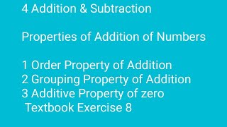 Grade 4 Maths lesson 4 Addition amp Subtraction Exercise 8 Properties of Addition of Numbers [upl. by Robina]