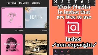 Noncopyright music playlist in inshotfree music [upl. by Yelyac163]