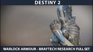 Destiny 2 Warmind Braytech Researchers Armour  Warlock Full Set [upl. by Imij]