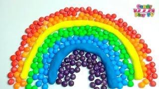 Learn Colors with Play Doh MampMs Rainbow  Kids Rainbow Learning amp Learn Colours with MampMs Skittles [upl. by Ettezel]