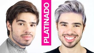 CABELO LOIRO PLATINADO CINZA MASCULINO COM DESCOLORAÇÃO e MAXTON COMO FAZER  Hoje Eu Resolvi Mudar [upl. by Mackler]