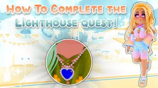 HOW TO COMPLETE LIGHTHOUSE PIRATE SHIP QUEST amp GET HEART OF THE OCEAN NECKLACE Royale High Quests [upl. by Kazue]