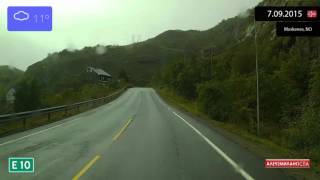 Driving through Moskenes Norway from Reine to Å 7092015 Timelapse x4 [upl. by Edina]