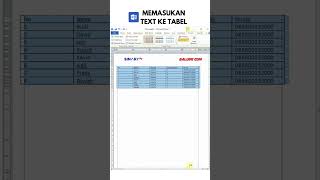 MEMASUKAN TEXT KE TABEL belajarkomputer excel belajarmicrosoftword belajarngetik exceltips [upl. by Bak]