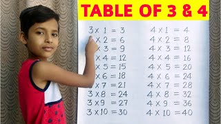 Learn Table of 3 and 4  Table of 3  Table of 4  3x13 Multiplication  RSGauri [upl. by Inar177]