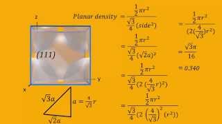 Linear and Planar Densities for Body Centered Cubic BCC Unit Cells [upl. by Virgina]