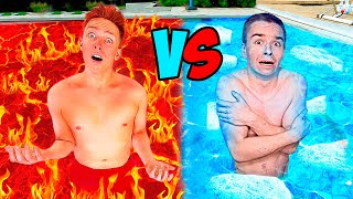 HOT vs COLD Pool Challenge [upl. by Ynamad]