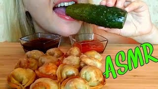 ASMR 🥟 FRIED DUMPLINGS  PICKLE 🥒 咀嚼 音 먹방 Crunchy Eating Sounds No Talking [upl. by Repsihw]