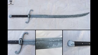 Damascus Kriegsmesser sword  Forged The complete movie [upl. by Areval]