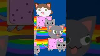 Nyan Cat and Friends Short Cute Funny Flying Cat Video [upl. by Warring143]