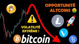 BITCOIN ⚠️VOLATILITÉ EXTRÊME 🤯  OPPORTUNITÉ LITECOIN 🚀 VET  XTZ analyse crypto monnaie fr [upl. by Peirsen]