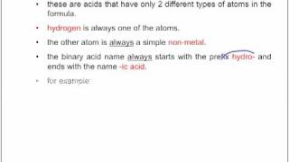 Formulas Lesson 8 Binary Acids Nomenclature [upl. by Scotney371]