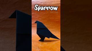 Easy Origami SparrowBird  How To Make a Paper SparrowBird  Origami in Black paperbird [upl. by Hannahs]