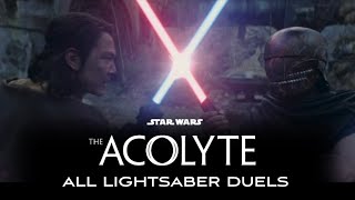 Star Wars The Acolyte  All Lightsaber Duels Episodes 18 HD [upl. by Ttej]